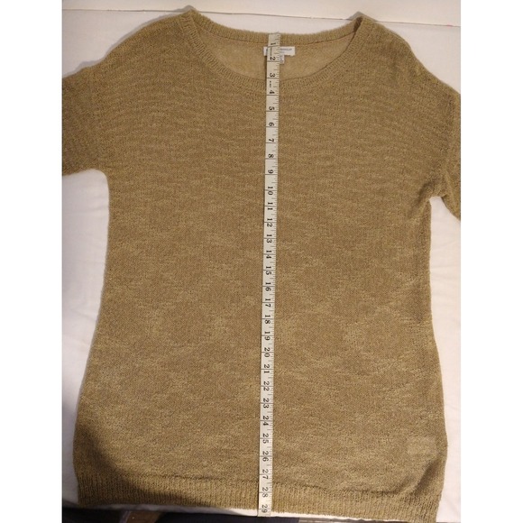 Katherine Barclay Sweater Open Knit Tan Top Large Pullover Long Sleeve - Picture 4 of 7